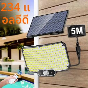 1แพ็คพลังงานแสงอาทิตย์ไฟกลางแจ้ง234LED Super Brightกันน้ําMotion Sensor 3โหมดแยกน้ําท่วมโคมไฟติดผนังความปลอดภัยสําหรับสวนโรงรถ