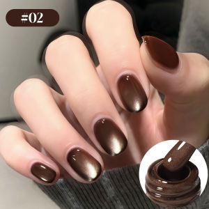 Bộ 1-16 Món Sơn Móng Tay Dạng Gel Mắt Mèo Màu Nâu Đen 12ML Làm Trắng Móng Thiết Kế Giáng Sinh Gốc Nhựa