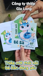 (MẪU BẾ ) COMBO 30 Thiệp mời thôi nôi cho bé tuổi Rồng size 11x 15cm (Vui lòng đọc kỹ mô tả)