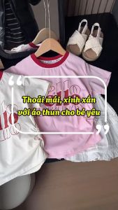 Áo thun ngắn tay bé gái 27Kids KACADY họa tiết dễ thương cotton hè nữ cho trẻ 2-10 tuổi GSTS7