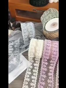 1 Thước Ren Lưới Thêu Hình Cỏ Bốn Lá 5cm Dùng Trang Trí Nhà Cửa Phụ Kiện Quần Áo Làm Nơ Phụ Kiện Tóc Tự Làm