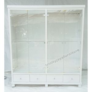 Lemari Pakaian Gamis 4 Pintu Full Kaca/trinityjayafurniture