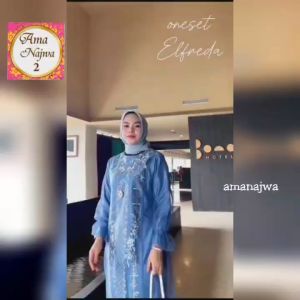 Baju Setelan Wanita Set Two Piece Long Tunik Plus Celana Terbaru Elegan Cantik LD 110 CM