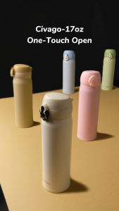 CIVAGO（17oz）ขวดน้ําหุ้มฉนวน 316 กระติกน้ําร้อนสแตนเลสสําหรับนักเรียนแก้วน้ําร้อนและเย็น