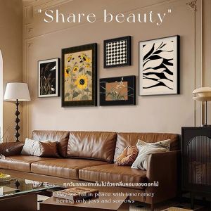 YASISHA | Abstract Sunflower Irregular Wall Art Set