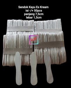 Sendok Kayu Es Cream / Spoon Ice Cream 50pcs