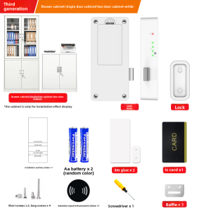 elinksmart | No Drill Electronic Card Swipe and Password Invisible Closet Lock
