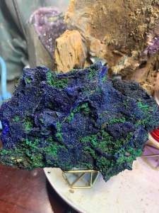 Viên đá phép thuật Azurite Machalite tự nhiên to lớn ngọc xanh năng lượng vũ trụ cực mạnh 778