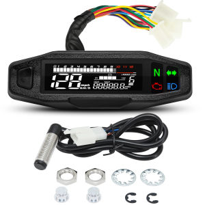 RYSJM | Motorcycle Speedometer 12K RPM Tachometer Mileage Oil Level Gauge Display For 12V Motorcycle Universal