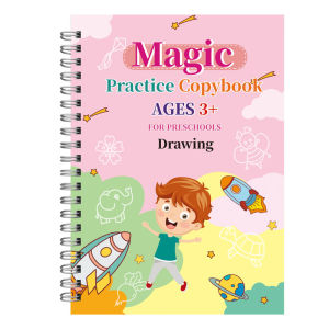 Magic Grooved Writing Practice Books Reusable 3D Handwriting Workbooks with Disappearing Ink Large Preschool Writing Books Kits