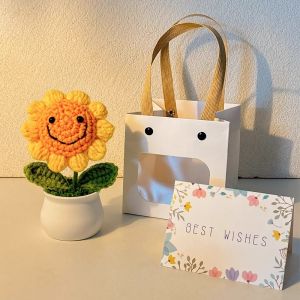 Quà Tặng Sinh Nhật Ngày Quốc Tế Thiếu Nhi 6/1 Hoa Hướng Dương Dệt Thủ Công Bông Hoa Vĩnh Cửu Trang Trí Bàn Ngày Nhà Giáo Quốc Gia