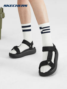 รองเท้าแตะลำลอง Skechers สำหรับผู้หญิง ฤดูใบไม้ผลิและฤดูร้อน ใหม่ล่าสุด รองเท้าแตะแบบมีสายรัดที่สวมใส่สบาย พื้นหนา น้ำหนักเบา สไตล์แฟชั่น