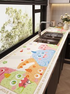 YINSHANG | Waterproof Heat Resistant Oil Proof Cartoon Leather Kitchen Mat