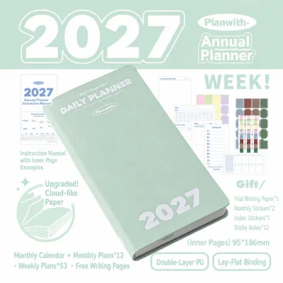 Cdaily Planwith Sổ Kế Hoạch 2027 Hàng Tuần Bố Cục Tuần Dọc Vertical Weekly Layout cho Lịch Trình & Học Tập – Week Planner
