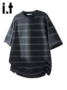 izzue | Striped Summer Mens T-Shirt Loose Casual