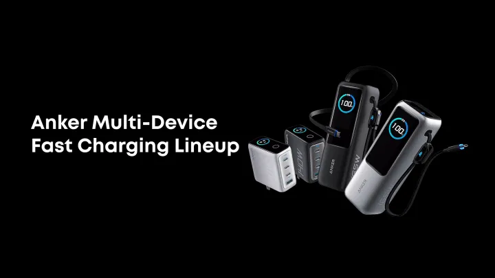 Anker 140W USB-C Fast Charger, Laptop Charger, 4-Port Multi-Device Fast Charging, Advanced GaN Power Adapter, foldable charger, Intuitive Touch Controls - B2697