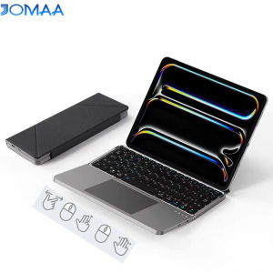 Jomaa Bluetooth Folding Keyboard With Touchpad Stand Rechargeable Wireless Keyboard for Andriod IOS Windows Slient Click