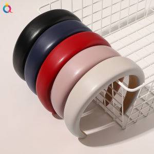 Thickened Sponge Hairband PU Leather Wide Edge Face Wash Hairband Simple Personality New Model Hair Accessories European Style