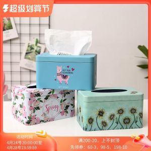 กล่องใส่กระดาษทิชชูเหล็กกล่องเก็บกระดาษทิชชู่บนโต๊ะอาหารห้องนั่งเล่นใช้ในบ้านทันสมัยกล่องใส่กระดาษทิชชู่ในรถไอเดียสร้างสรรค์หรูหราเบาๆที่นิยมในโลกออนไลน์