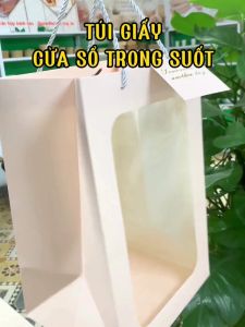 Túi Giấy Mặt Kính Trong Đựng Bó Hoa Và Quà Tặng