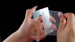 Mini Transparent Sign Display Stand 3.5*2.4 In Horizontal Tilt L-shaped Plastic Business Card Price Tag Counter Top Rack