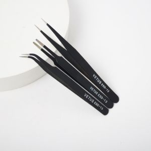 3pcs Model Stainless Steel Tweezers Anti-static Tweezers for Gundam Gunpla GK DIY Mecha Building Model Making Tool Water Decal Making Pointed Bent