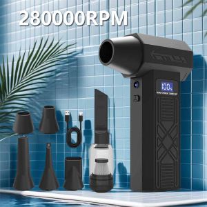 280000RPM Turbo Jet Blower Powerful Air Blower 4 Wind Speed Adjustable Strong Dust Removal Mini Turbo Jet Fan with LED Lighting