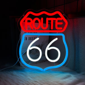 เส้นทาง 66 ป้ายนีออนสําหรับตกแต่งไฟ LED นีออนสําหรับตกแต่งห้องนอนห้องนั่งเล่นห้องเกมMan Caveปาร์ตี้ของขวัญวันเกิดสําหรับวัยรุ่น