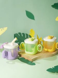 Eatkit Gelas Bayi Training Cup 300ml Botol Minum Balita Sedotan Silikon Cangkir Susu Anak Bebas BPA