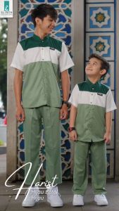 Setelan Baju Koko Anak & Remaja Lengan Pendek 6-16 Tahun Pakaian Baju Muslim Anak Koko Kurta Harist