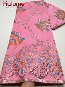 African Damask Nigerian Tulle Lace Fabric 2025 High Quality Embroidery Party Gown Dress Brocade Jacquard Wedding 5Yards F3895