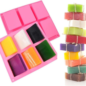 Square soap mold 6-compartment non-stick silicone brownie pan square mold square silicone mold chocolate cupcake corn bread