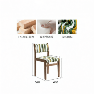 Removable and Washable Antique Style Soft Padded Wooden Dining Chair