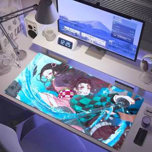 Bandai | Demon Slayer Giyuu Anime Gaming Mouse Pad Large Rubber Keyboard Desk Mat With 2MM Stitched Edge Design