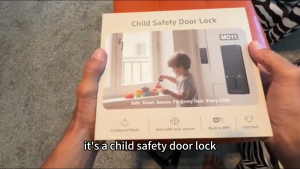 Smart Door Locks for Kids Safety Deadbolt Lock with Child Proof Anti-Unlock Code Bluetooth App & Built-in WiFi Remote Control RFID Card Pin Code Auto-Lock
