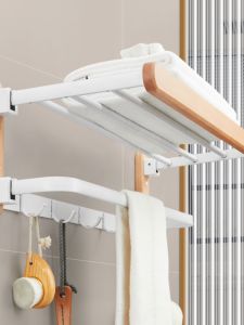 Log Towel Rack Bathroom Punch-Free Bathroom Storage Rack Solid Wood Toilet Japanese Bath Towel Rack Bathroom