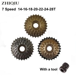 ZHIQIU Bike Freewheel 7 Speed 14-28T Bicycle Freewheel Threaded TypeCycling Replacement Part