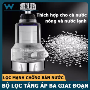 Vòi nước cho bé xoay 360 ° với chức năng lọc đầu nối vòi nước nhà bếp Bộ lọc thay thế được 3 chế độ ống thoát nước máy lọc nước gia dụng loại bỏ rỉ sét khử trùng loại bỏ kim loại nặng