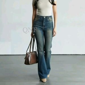 celana jeans cutbrey hight waist wisker retro panjang celana jeans cutbrey street bahan melar korean regular