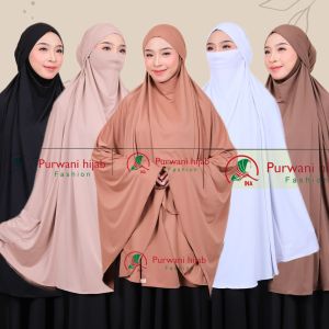 Kerudung French Khimar Jersey XXXL Free Niqob