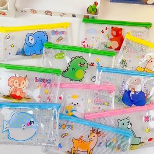 Túi Đựng Bút Dạng Lưới In Hình Dễ Thương Chống Nước