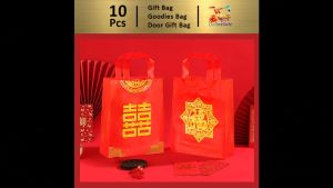 Gift Bag [10pcs] Goodies Bag Door Gift Wedding Party (38) Chinese New Year Premium Gift Bag Happiness Good Fortune Thicken Wedding Festive Handbag New Year Plastic Goodies Bag 礼物袋礼品袋购物袋