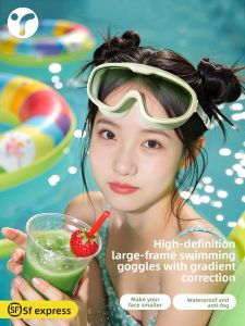 INRT | High Definition Large Frame Waterproof Anti-Fog Myopia Swimming Goggles with Prescription