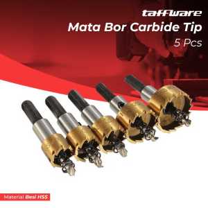 MATA BOR BESI BAJA ASLI 1 SET BULAT HOLE SAW CARBIDE MATA BOR SET KOMPLIT 5 PCS