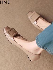 Daphne | Square Toe Mary Jane Flats Fall Leather Shoes