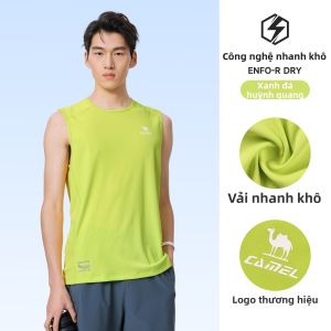 CAMEL | Áo Thun Hở Ngực Nhanh Khô Thoáng Khí cho Nam