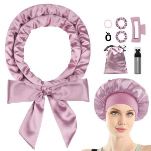 Bộ Uốn Tóc Không Cần Nhiệt Satin 70 Inch Tạo Kiểu Tóc Xoăn Tự Nhiên Khi Ngủ Qua Đêm Với Lõi Tạo Kiểu Bằng Bọt