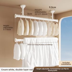 MINGZHI | Sunroom Ceiling-Mounted Windproof Aluminum Alloy Drying Rod