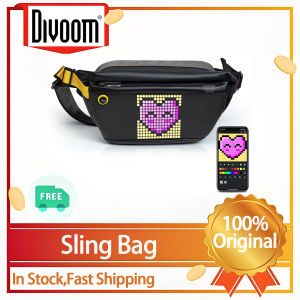 Divoom Sling Bag Customizable Pixel Art Fashion Design Outdoor Sport Waterproof for Biking Hiking Outside Activity Big Space