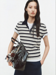 MO&Co. | Silky Blended Shimmering Knitted Polo Shirt